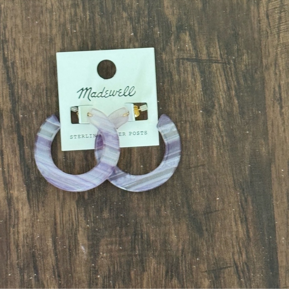 Madewell resin hoop earring in purple